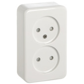 Handson Opbouw Dubbel Stopcontact Wit