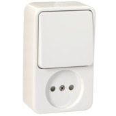 Handson Opbouw Stopcontact met Schakelaar Wit