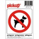 Pickup pictogram verboden voor honden 10x10 cm