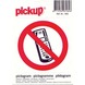 Pickup pictogram verbod voor mobiele telefoons 10x10 cm