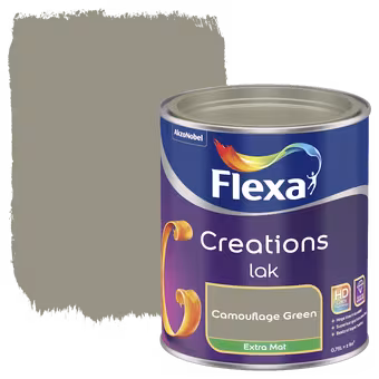 Flexa Creations binnenlak extra mat camouflage green 750 ml