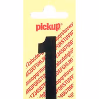 Pickup plakcijfer 1 zwart mat 90 mm