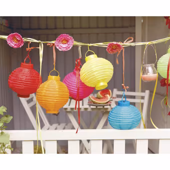 Lampion verlichting solar 20 cm kleur