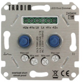 Tradim LED duo muurdimmer inclusief hotelschakeling 2x 3-100W/VA
