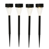 Solar LED tuinfakkels set van 4 stuks zwart 27,5cm hoog