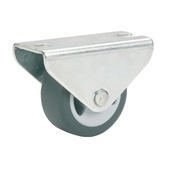 Bokwiel TPE met plaatbevestiging 30mm tot 35kg