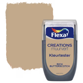 Flexa Creations muurverf kleurtester mat rich butterscotch 30 ml