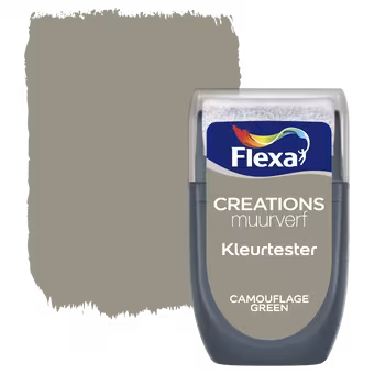 Flexa Creations muurverf kleurtester mat camouflage green 30 ml