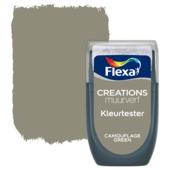 Flexa Creations muurverf kleurtester mat camouflage green 30 ml