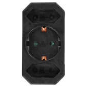 Verloopstekker 2x Euro + 1x RA Zwart