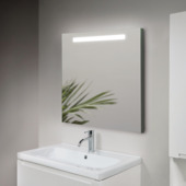 Badkamerspiegel Ava met verlichting rechthoek 60 x 70 cm met lijst chroom