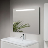 Badkamerspiegel Ava met verlichting rechthoek 80 x 70 cm met lijst chroom