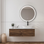 Badkamerspiegel Isla met verlichting rond 60 x 60 cm ø 60 cm met lijst chroom