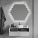 Badkamerspiegel Nora met verlichting hexagon 79 x 70 cm met lijst chroom