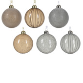 Kerstbal glas gember bruin & zilver per stuk