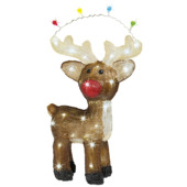 Lumineo kerstdecoratie rendier figuur koel wit LED verlichting 33 x 47 cm