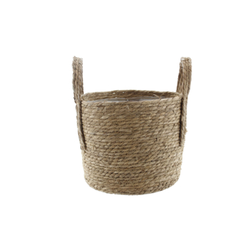 Scheurich Seegras 32, Basket Pot/Basket Pot with Seagrass Handles Colour: White, 32 cm diameter, 30.5 cm high, 26.9 l Vol