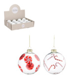 Kerstbal glas snoepjes per stuk