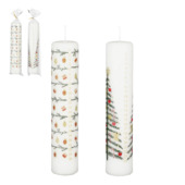 Advent Kaars  - H25 x D5 cm - Groen/Rood per stuk