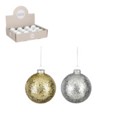 Kerstbal kunststof goud & zilver per stuk