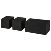 Duraline kubus zwart eik 10x20 cm set 3 stuks