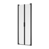 Allibert Pendeldeuren dubbel douche Laja 90x200 cm helder glas zwart