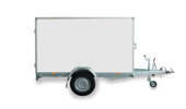 Aanhangwagen gesloten enkelas 2,5m