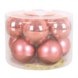 Kerstballen mix glas 10 stuks donkerroze