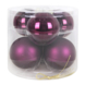 Kerstballen mix glas 6 stuks aubergine