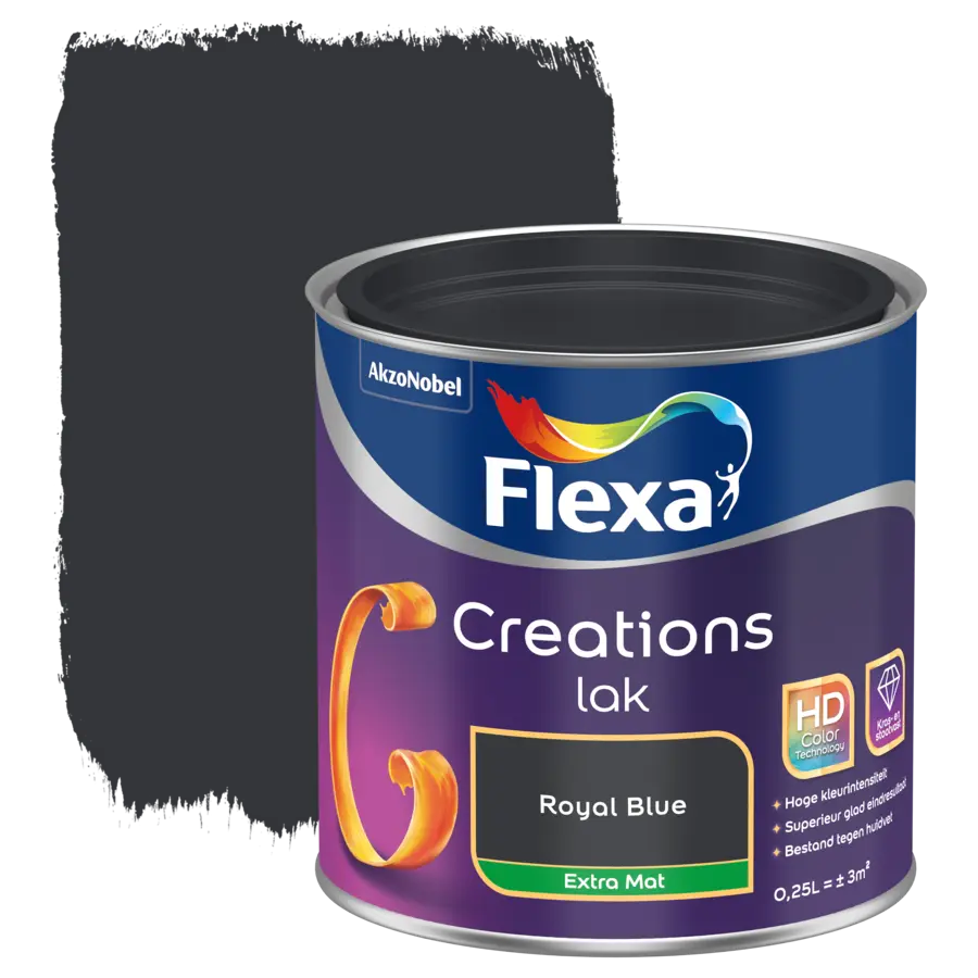 Flexa Creations binnenlak extra mat royal blue 250 ml