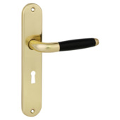 Gamma deurkruk set Donau ovaal schild sleutelgat 56 mm messing glans