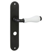 Gamma deurkruk set Myra ovaal schild vrij-bezet sluiting 63/8 mm oud bruin