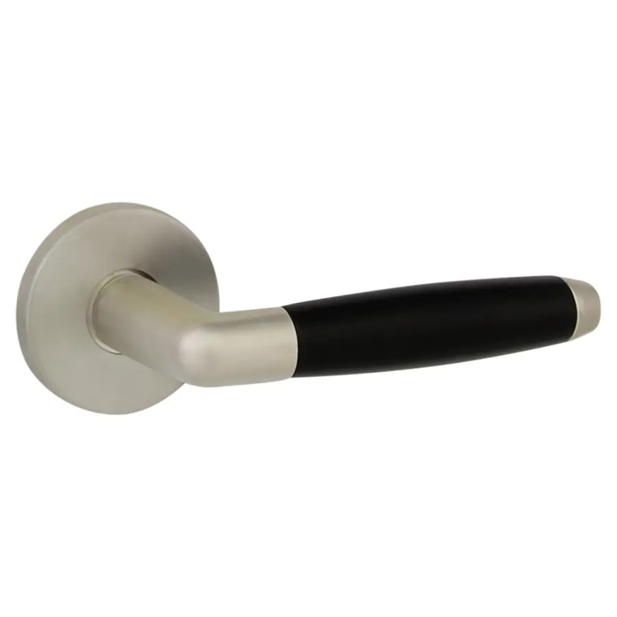 Gamma deurkruk set Retro rond rozet RVS look messing