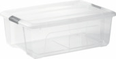 Iris opbergbox Click 30 liter transparant met grijze clips inclusief deksel