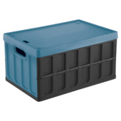 Vouwkrat Heavy Duty 62L met blauw deksel