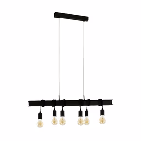 Eglo hanglamp Townshend balk 6-lichts zwart