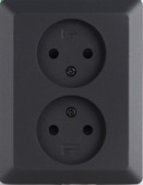 GAMMA Denali Dubbel Stopcontact Mat Zwart