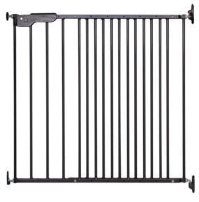 Aufun Traphek, deurbeschermingsrooster voor kinderen, zonder boren, voor 95-105 cm breed, deurrooster met drukbevestiging, zelfsluitend, metalen rooster, hondenveiligheidshek met kattenklep (wit