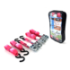 Jumbo spanbanden set met S-haken en eindloos - roze - 4 stuks
