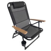 Campingstoel zwart inklapbaar 68 x 67,5 x 88,5 cm
