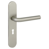 Deurkrukset Tirana sleutelgat 56mm aluminium RVS look