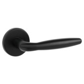 Deurkrukset Seoul rond rozet aluminium zwart