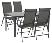 Wakefield tuinset Bazel grijs metaal 90x150 cm