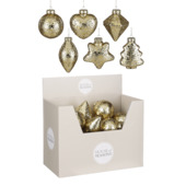 Kersthanger kunststof verschillende kerstvormen goud divers assorti