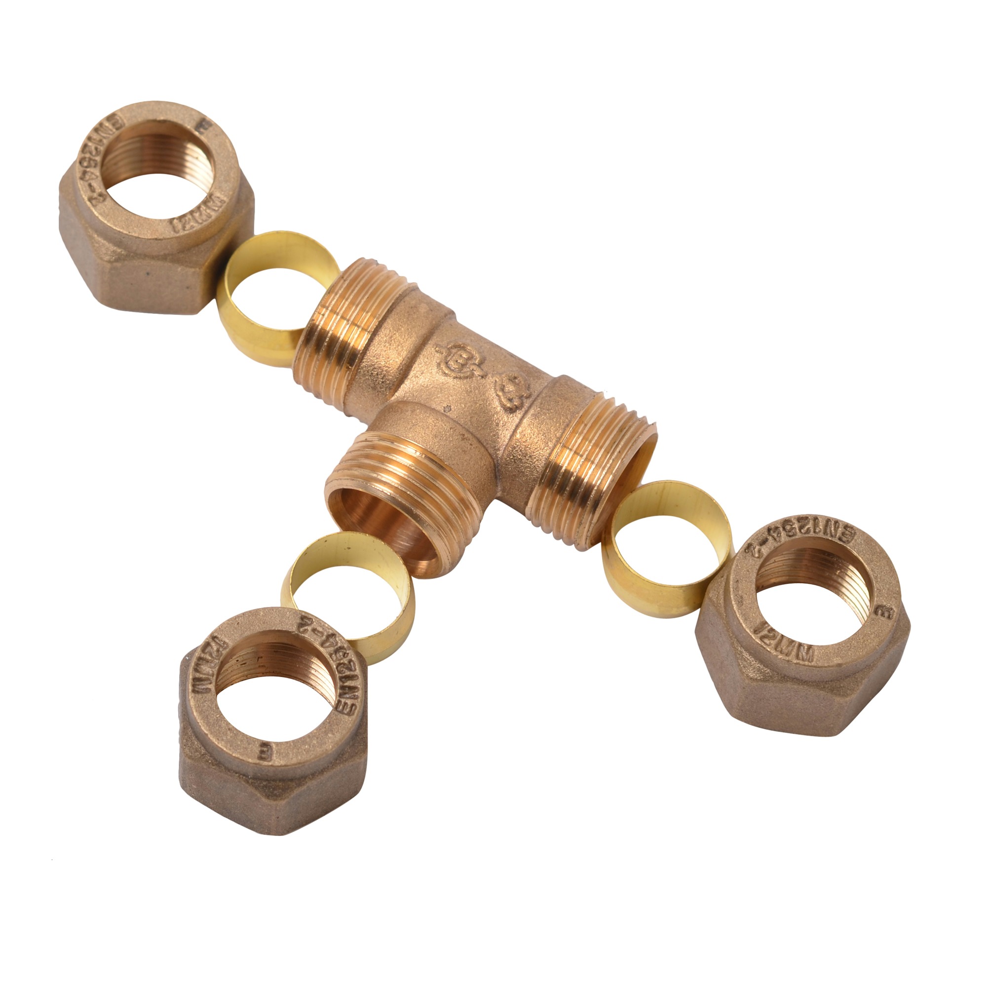 Gamma Knelkoppeling Messing T Stuk 12X12X12 Mm gamma kopen in de aanbieding