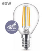 Philips LED kogel E14 60W filament helder niet dimbaar
