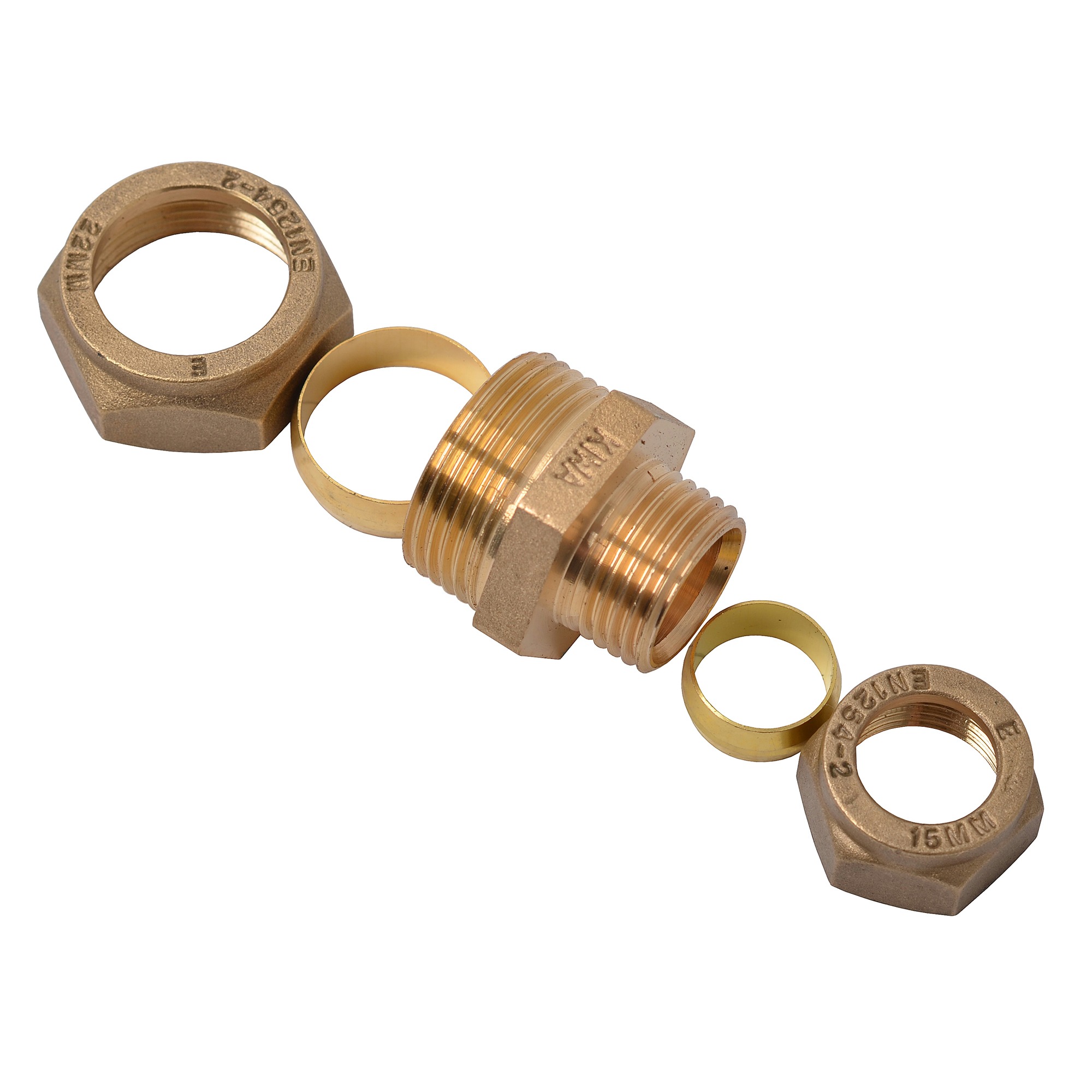 Gamma Knelkoppeling Messing Sok 22X15 Mm gamma kopen in de aanbieding