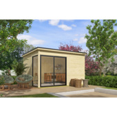 Tuinhuis Olivia vurenhout onbehandeld 385 x 295 cm