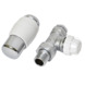 GAMMA thermostatische radiatorkraan recht chroom wit 1/2"x15 mm