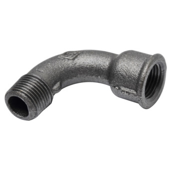 GAMMA malleable koppeling bocht nr.1 zwart (binnendraad x buitendraad) 1/2"x1/2"